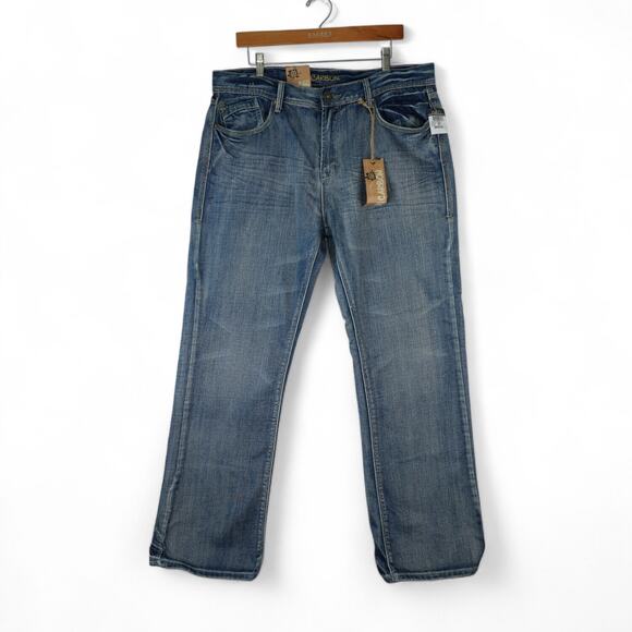 Carbon Jeans Mens 36x32 Blue Low Rise Bootcut Medium Wash 100% Denim Cotton - Picture 1 of 11